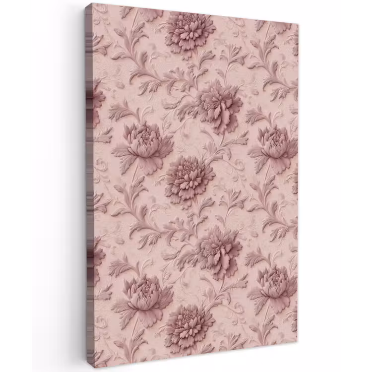 Reliëf - Pioenrozen - Roze Tuinposter op houten frame 2 cm dik klein 841 -3d