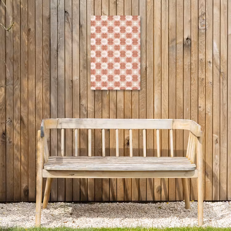Retro - Klassiek - Roze Tuinposter op houten frame 2 cm dik klein 841 -sfeer4