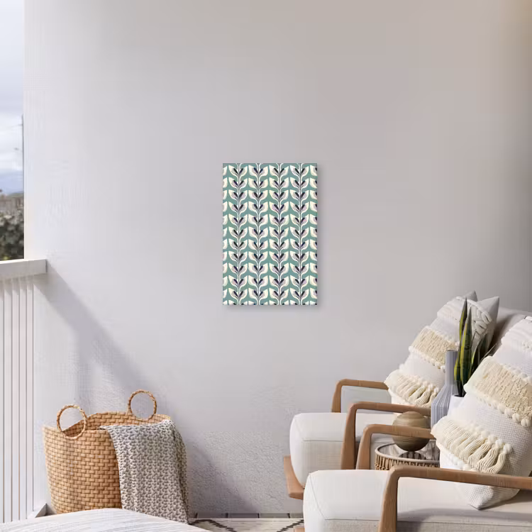 Retro - Modern - Groen Tuinposter op houten frame 2 cm dik klein 841 -sfeer1