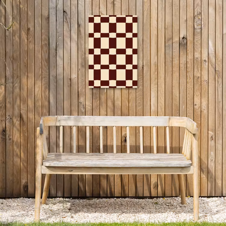 Retro - Patroon - Bruin Tuinposter op houten frame 2 cm dik klein 841 -sfeer4