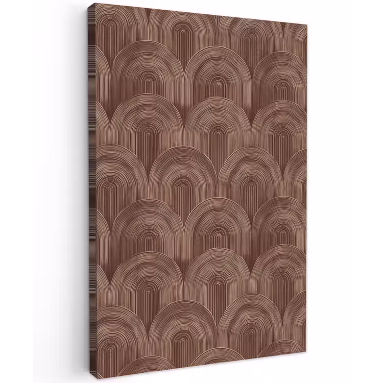 Ritmisch - Effect - Bruin Tuinposter op houten frame 2 cm dik klein 841 -3d