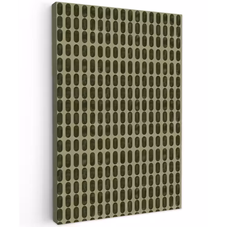 Ritmisch - Effect - Groen Tuinposter op houten frame 2 cm dik klein 841 -3d