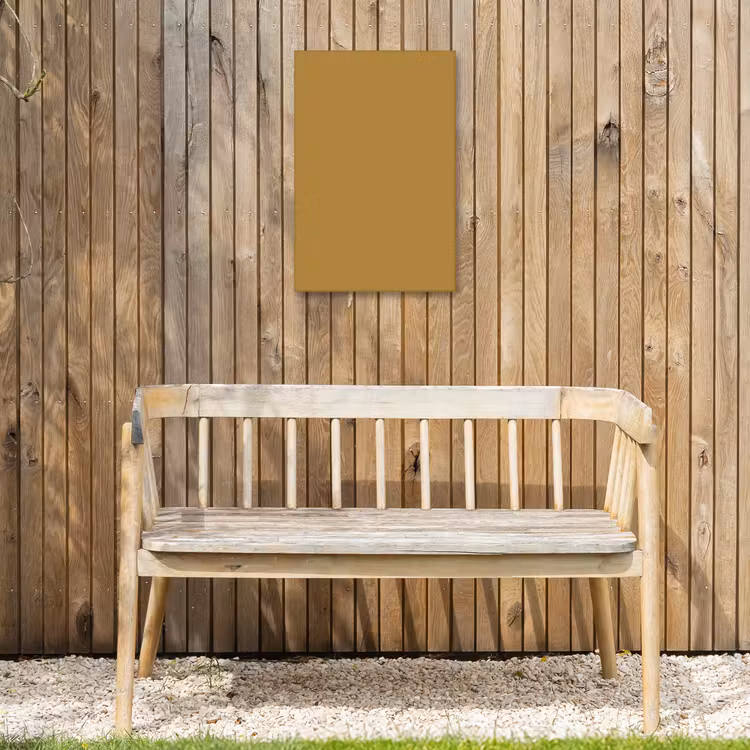 Rhythmic - Ochre - Geel Tuinposter op houten frame 2 cm dik klein 841 -sfeer4
