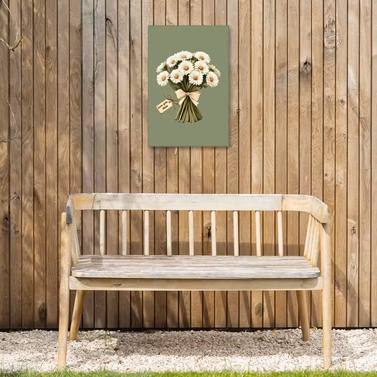 Lint - Boeket - Groen - Quote Tuinposter op houten frame 2 cm dik klein -sfeer4