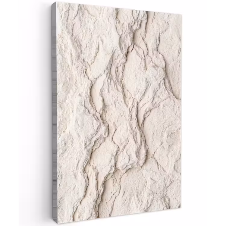 Rots - Structuur - Natuur - Beige - Abstract Tuinposter op houten frame 2 cm dik klein -3d
