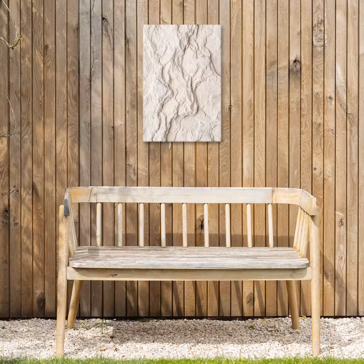 Rots - Structuur - Natuur - Beige - Abstract Tuinposter op houten frame 2 cm dik klein -sfeer4
