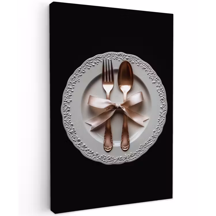 Rose - Strik - Bestek Tuinposter op houten frame 2 cm dik klein -3d