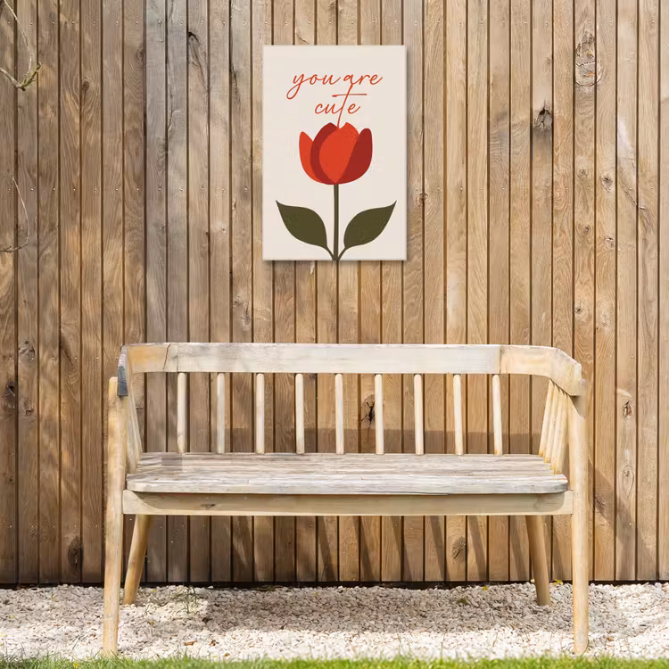 Roos - Rood - Bloem - Valentijn Tuinposter op houten frame 2 cm dik klein -sfeer4