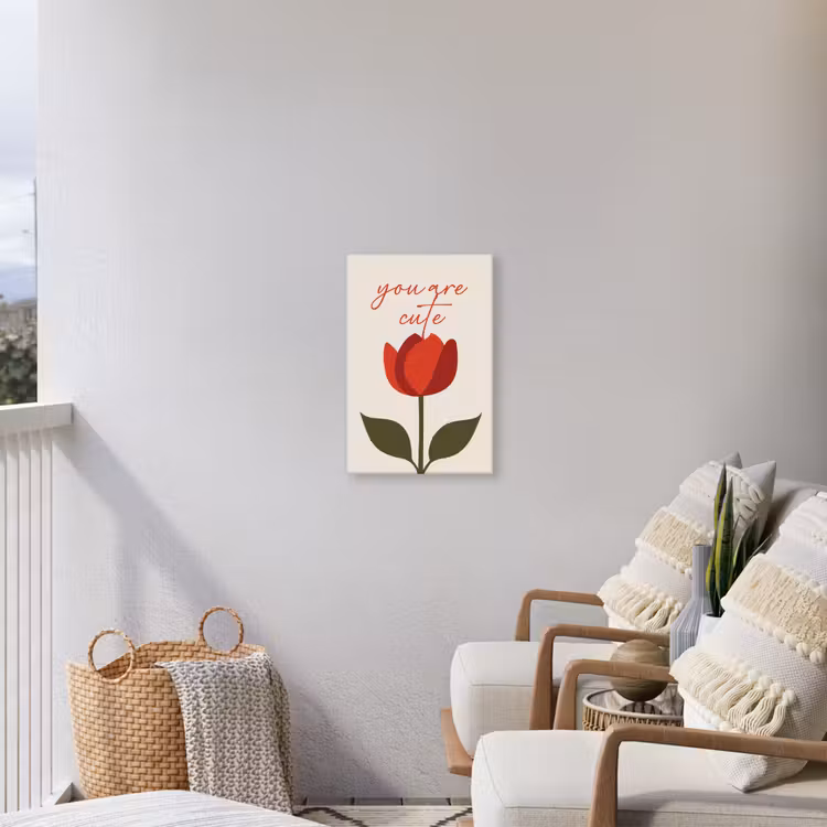 Roos - Rood - Bloem - Valentijn Tuinposter op houten frame 2 cm dik klein -sfeer1