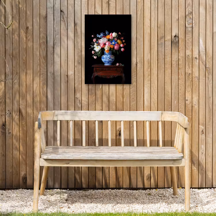 Rozen - Bloemen - Vaas - Boeket Tuinposter op houten frame 2 cm dik klein -sfeer4