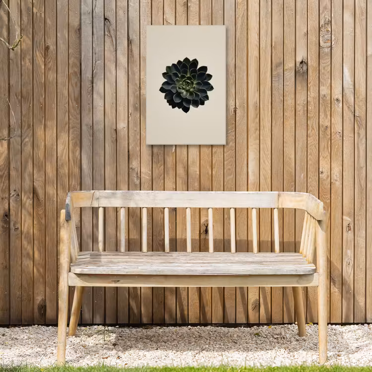 Rozet - Cirkelvormig - Donkergroen Tuinposter op houten frame 2 cm dik klein -sfeer4