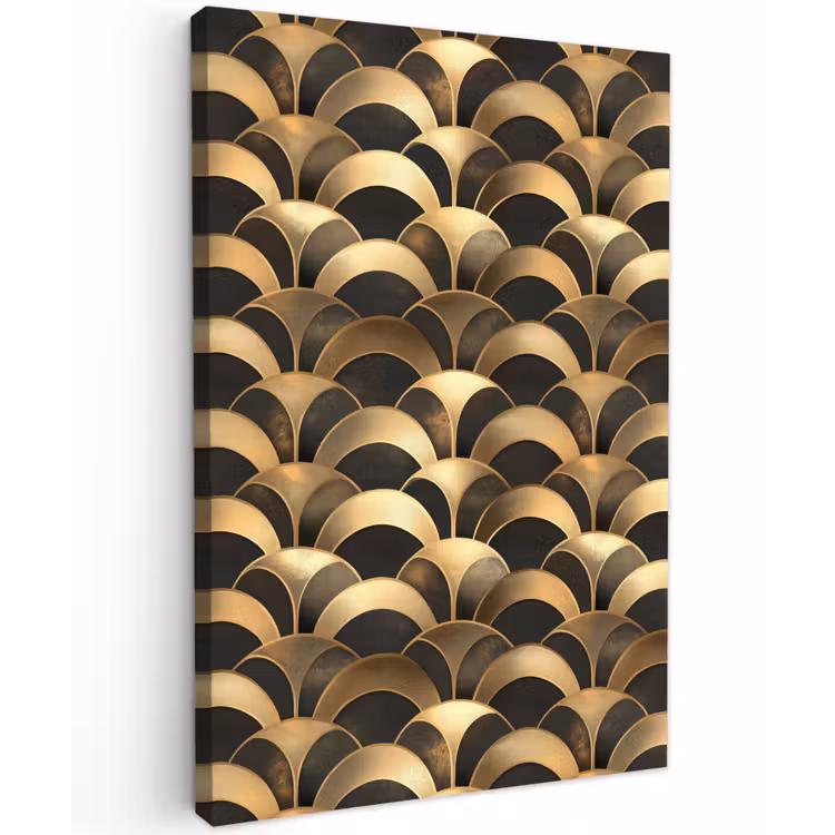 Schubben - Structuur - Goud Tuinposter op houten frame 2 cm dik klein 841 -3d