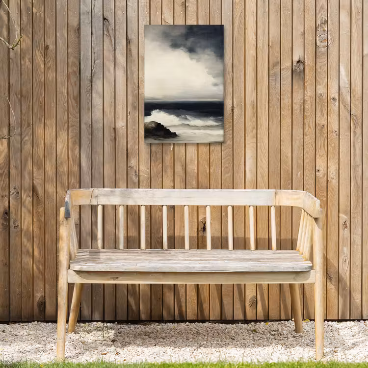 Zee - Rotsen - Storm Tuinposter op houten frame 2 cm dik klein -sfeer4