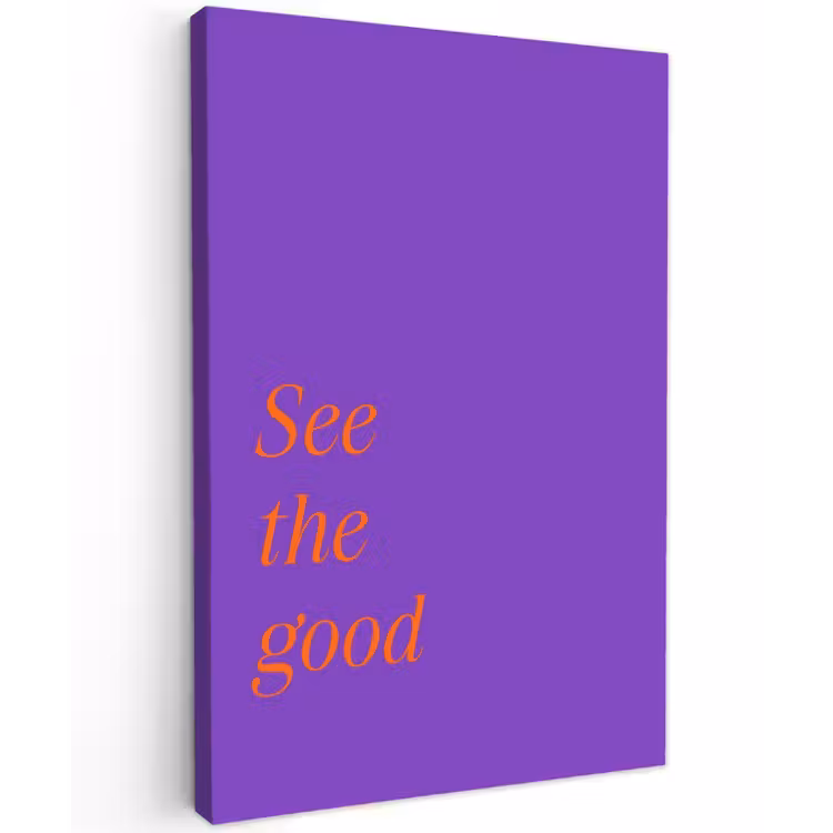 See the good - Oranje - Paars Tuinposter op houten frame 2 cm dik klein -3d