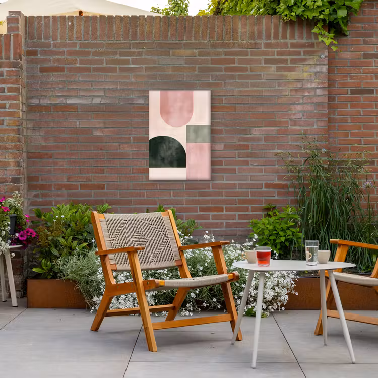 Vormen - Abstract - Cirkel - Zwart Tuinposter op houten frame 2 cm dik klein -sfeer3