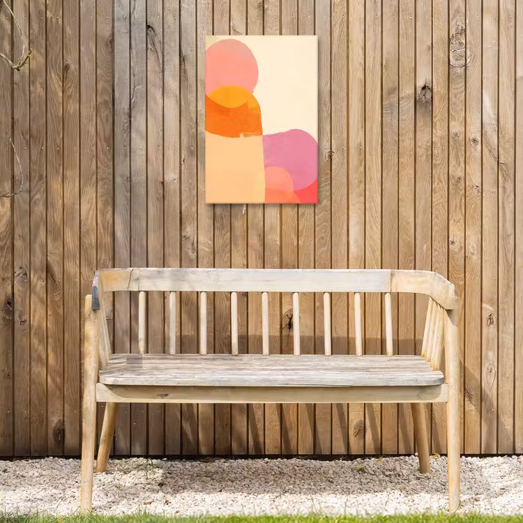 Vormen - Abstract - Kleurrijk Tuinposter op houten frame 2 cm dik klein -sfeer4
