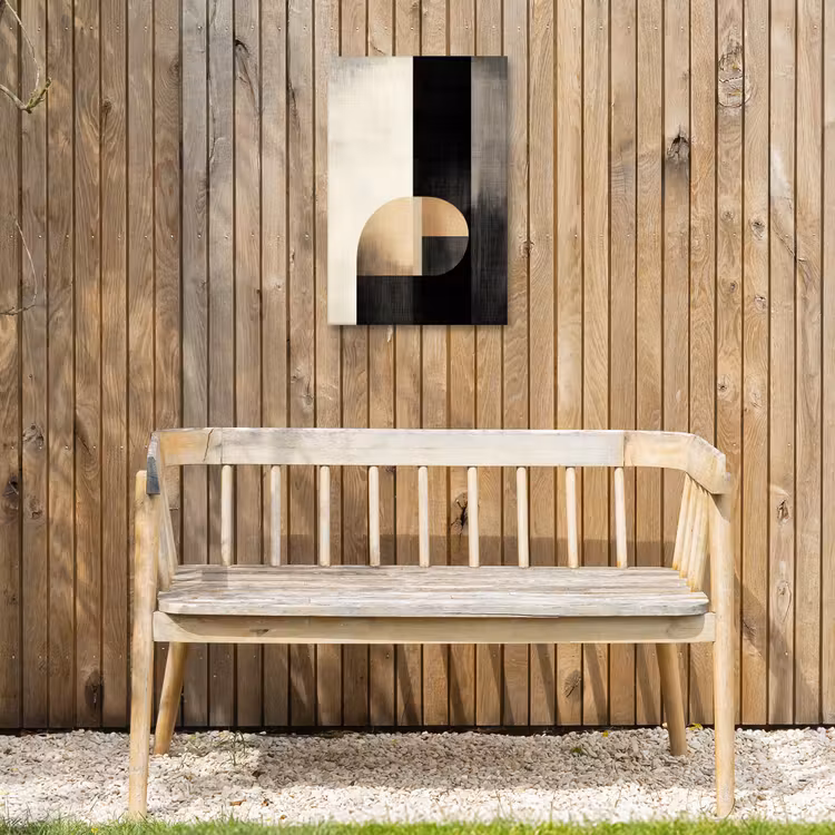 Vormen - Modern - Zwart Tuinposter op houten frame 2 cm dik klein -sfeer4