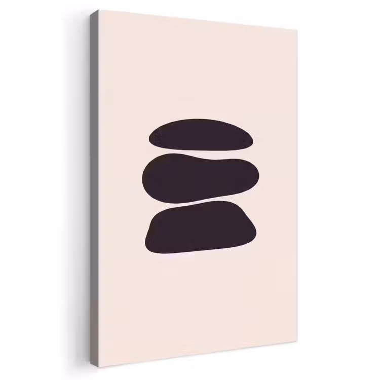 Outdoor Canvas Print - Shapes - Organic - Black - Vormen - Organisch - Zwart Tuinposter op houten frame 2 cm dik klein