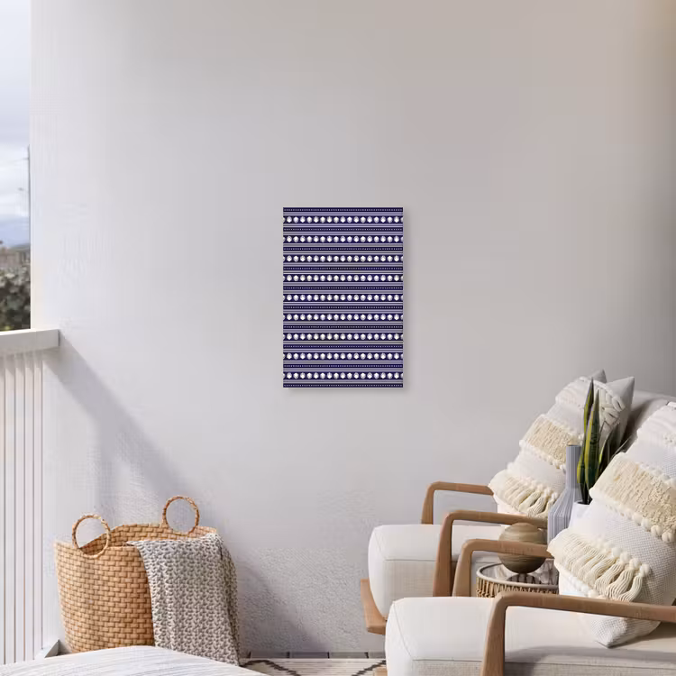 Schelp - Nautisch - Blauw - Wit Tuinposter op houten frame 2 cm dik klein 841 -sfeer1