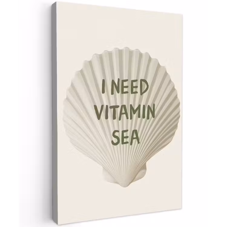 Schelp - Quote - Groen Tuinposter op houten frame 2 cm dik klein -3d