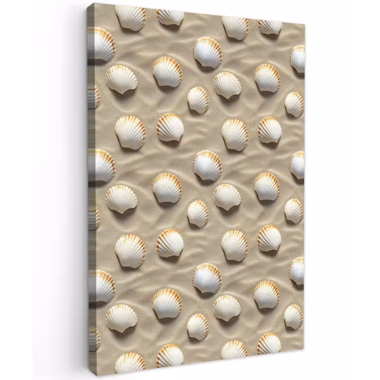 Schelpen - Zand - Maritiem Tuinposter op houten frame 2 cm dik klein 841 -3d