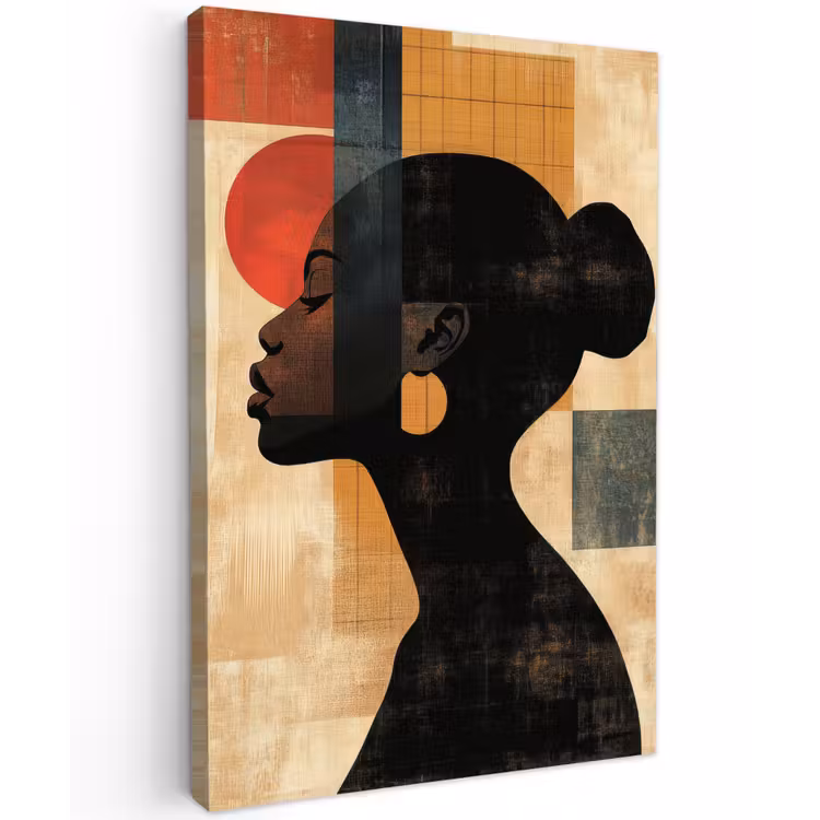 Zijaanzicht - Vrouw - Vormen Tuinposter op houten frame 2 cm dik klein -3d