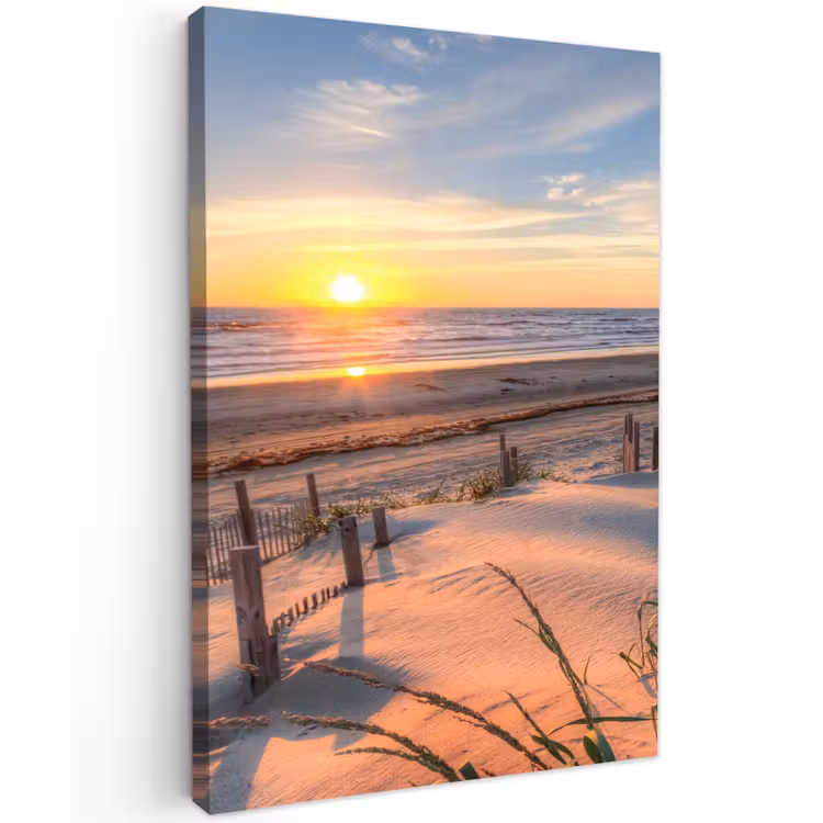 Zandpad bij Zonsondergang Tuinposter op houten frame 2 cm dik klein -3d