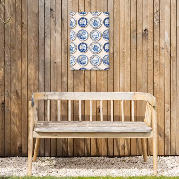 Borden - Bomen - Planten - Blauw Tuinposter op houten frame 2 cm dik klein 841 -sfeer4