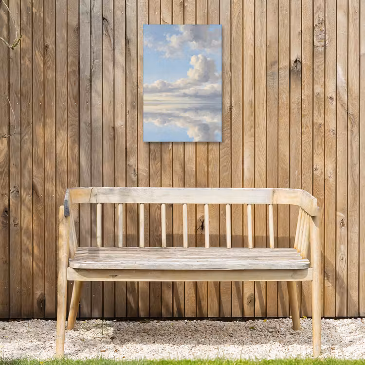 Lucht - Wolken - Natuur - Klassiek - Blauw Tuinposter op houten frame 2 cm dik klein -sfeer4