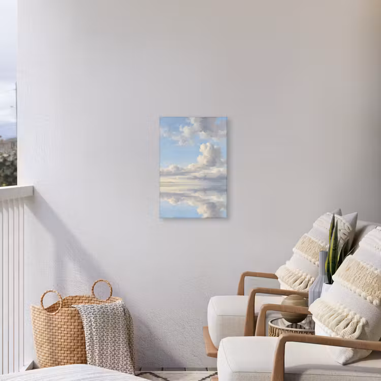 Lucht - Wolken - Natuur - Klassiek - Blauw Tuinposter op houten frame 2 cm dik klein -sfeer1
