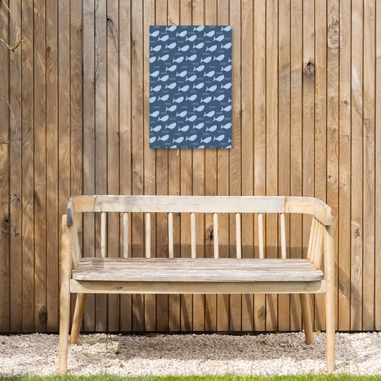 Klein - Oceaan - Golven - Blauw Tuinposter op houten frame 2 cm dik klein 841 -sfeer4