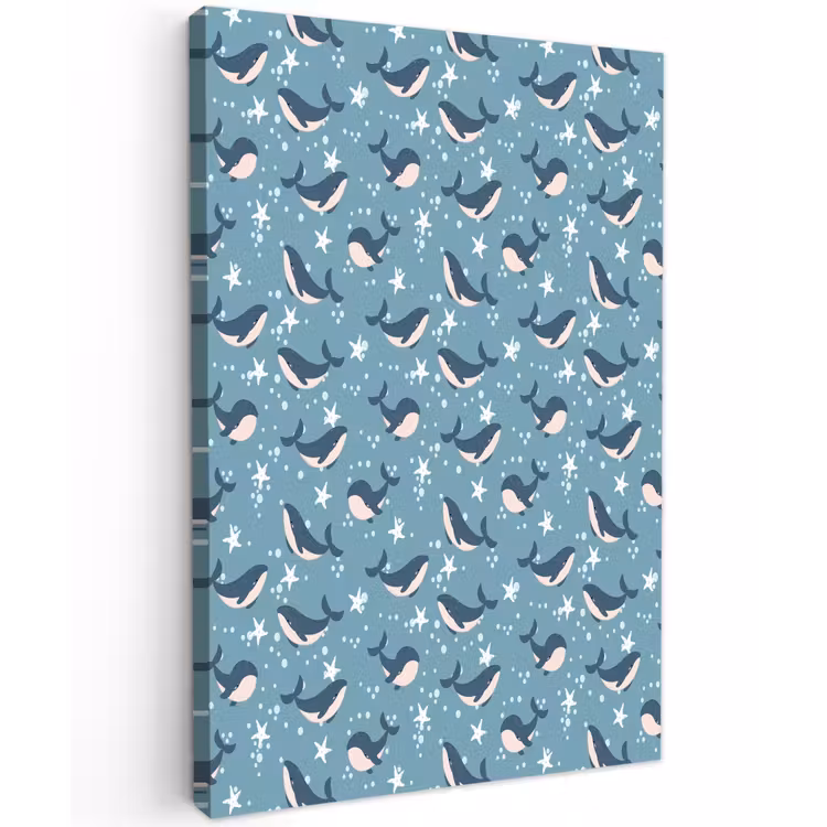 Klein - Oceaan - Walvis - Zeester Tuinposter op houten frame 2 cm dik klein 841 -3d