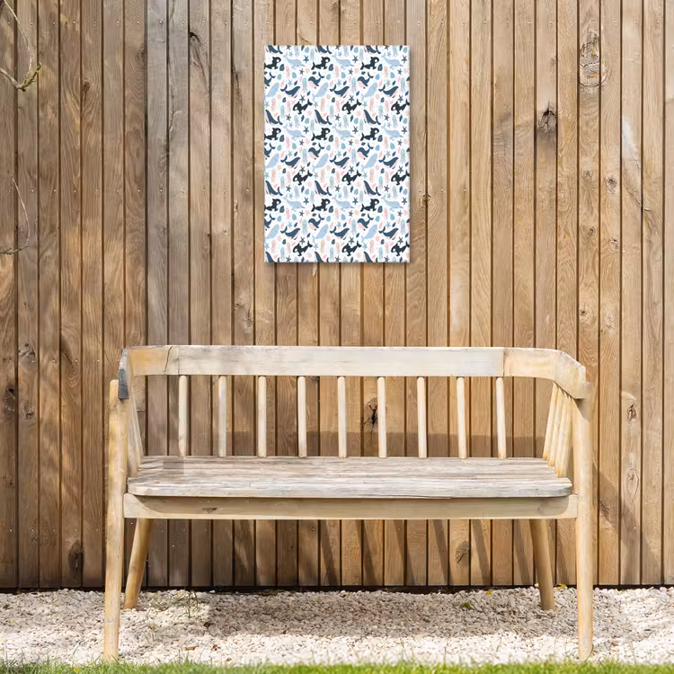 Klein - Oceaan - Walvissen - Octopus Tuinposter op houten frame 2 cm dik klein 841 -sfeer4