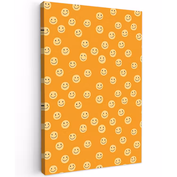 Smileys - Retro - Heel Tuinposter op houten frame 2 cm dik klein 841 -3d