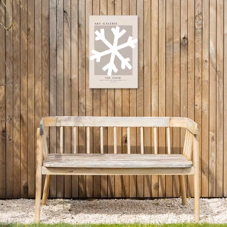 Sneeuwvlok - Wit - Winter - Kerst Tuinposter op houten frame 2 cm dik klein -sfeer4