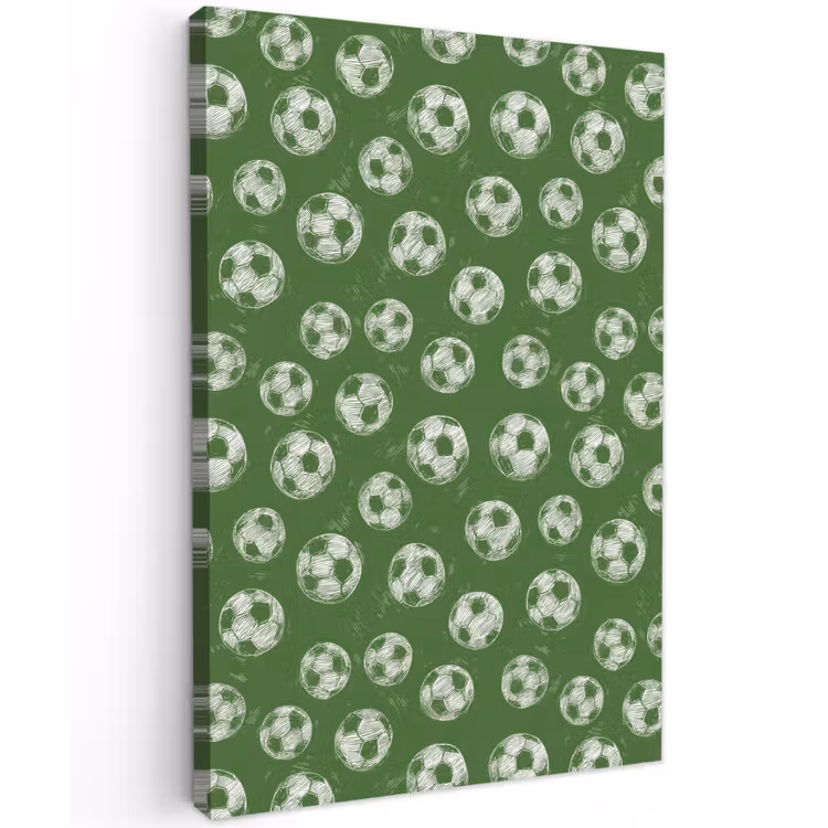 Voetbal - Sport - Groen Tuinposter op houten frame 2 cm dik klein 841 -3d