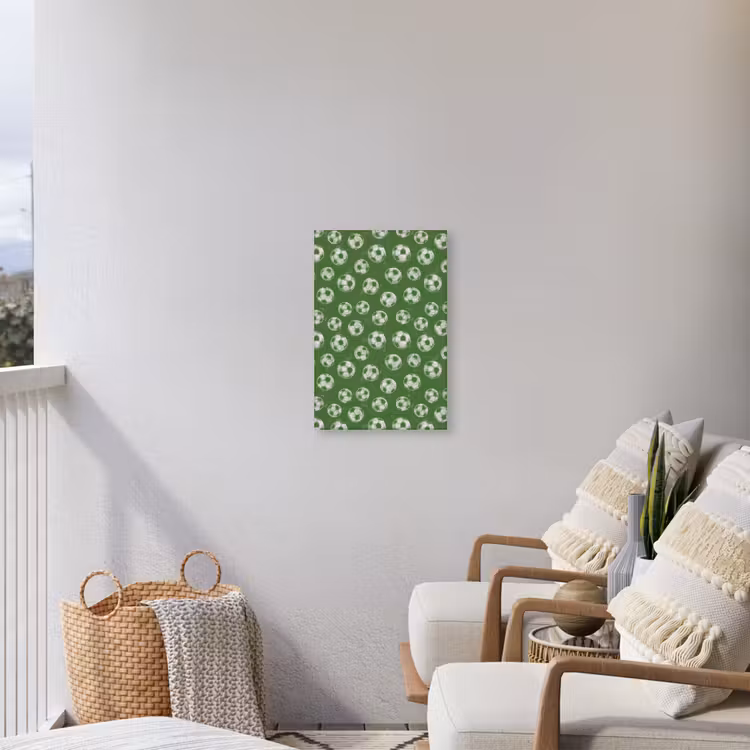 Voetbal - Sport - Groen Tuinposter op houten frame 2 cm dik klein 841 -sfeer1