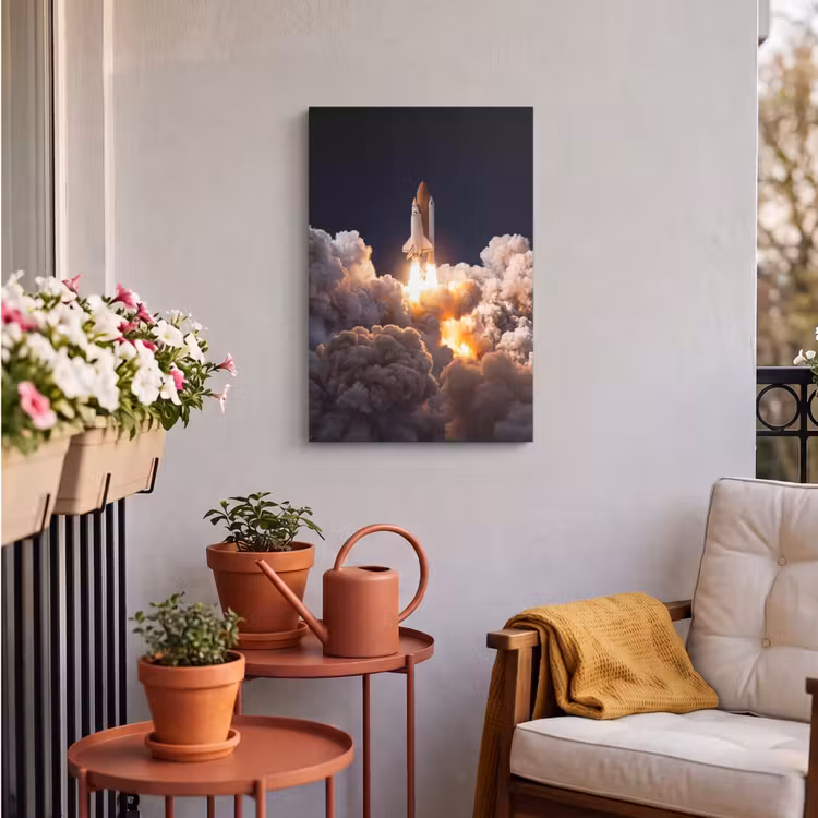 Outdoor Canvas Print - Spacecraft - Launch - Stars - Ruimtevaartuig - Lancering - Sterren Tuinposter op houten frame 2 cm dik klein