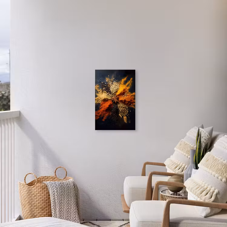 Specerijen - Explosie - Oranje Tuinposter op houten frame 2 cm dik klein -sfeer1