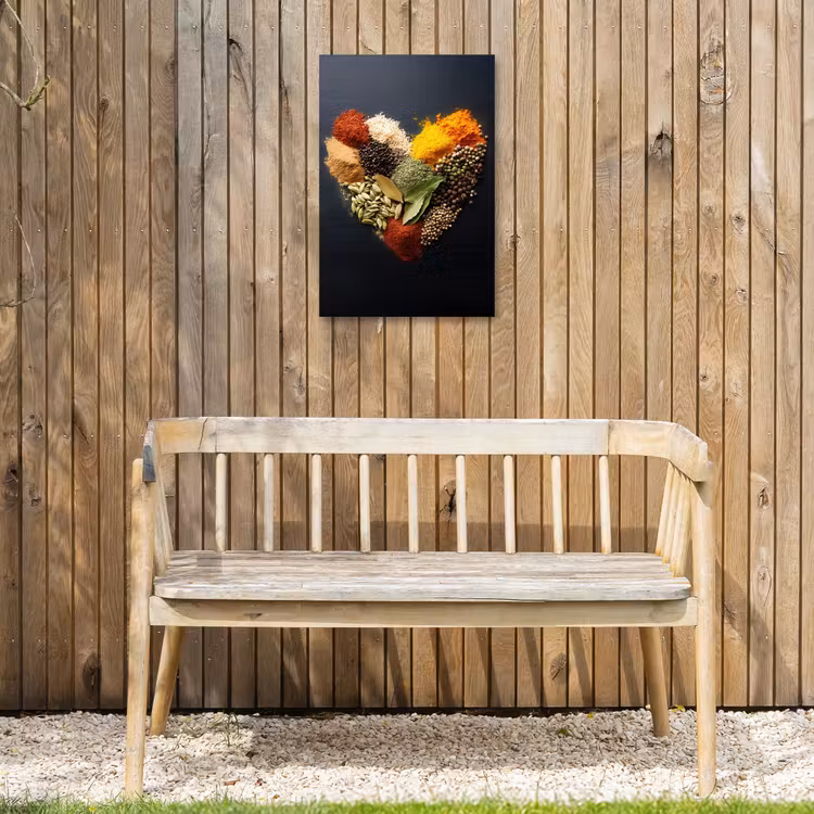 Specerijen - Mix - Hartvorm - Zwart Tuinposter op houten frame 2 cm dik klein -sfeer4