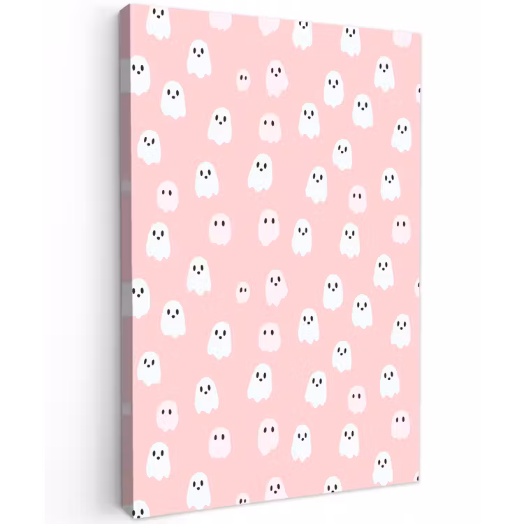 Spookjes - Patroon - Roze Tuinposter op houten frame 2 cm dik klein 841 -3d