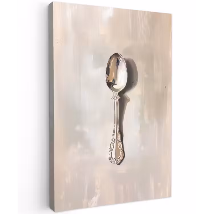 Lepel - Verf - Zilver Tuinposter op houten frame 2 cm dik klein -3d