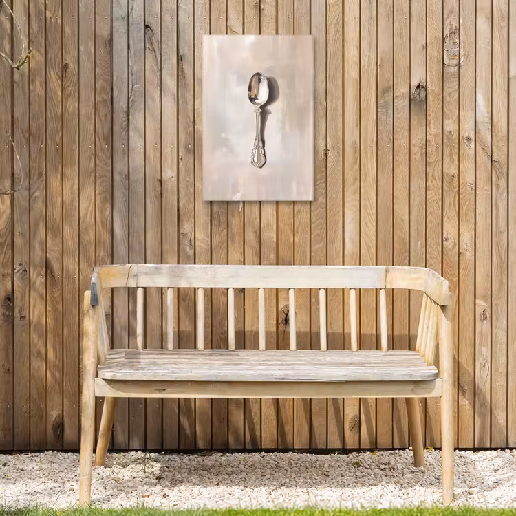 Lepel - Verf - Zilver Tuinposter op houten frame 2 cm dik klein -sfeer4