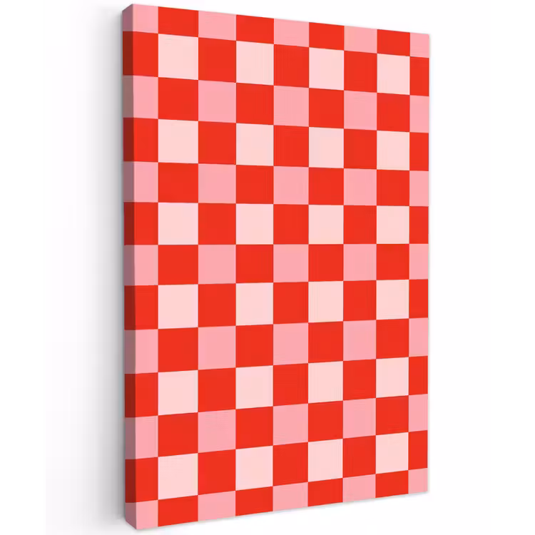 Vierkant - Klassiek - Rood Tuinposter op houten frame 2 cm dik klein 841 -3d