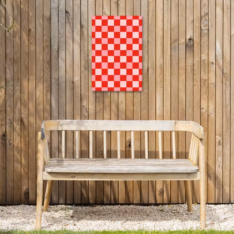 Vierkant - Klassiek - Rood Tuinposter op houten frame 2 cm dik klein 841 -sfeer4
