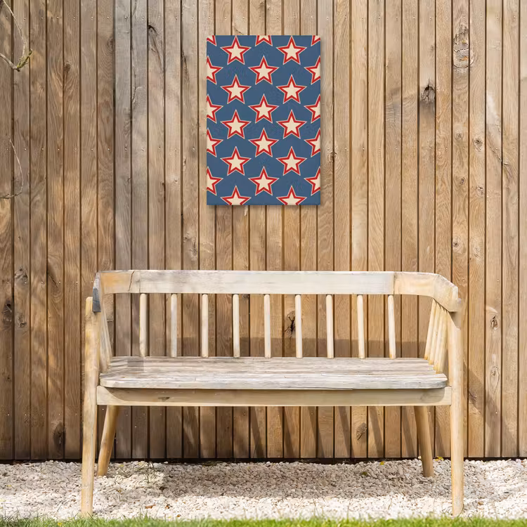 Ster - Klassiek - Blauw Tuinposter op houten frame 2 cm dik klein 841 -sfeer4
