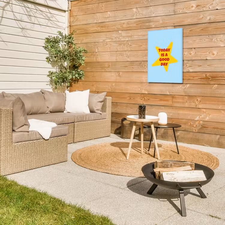 Ster - Today is a good day - Blauw Tuinposter op houten frame 2 cm dik klein -sfeer2