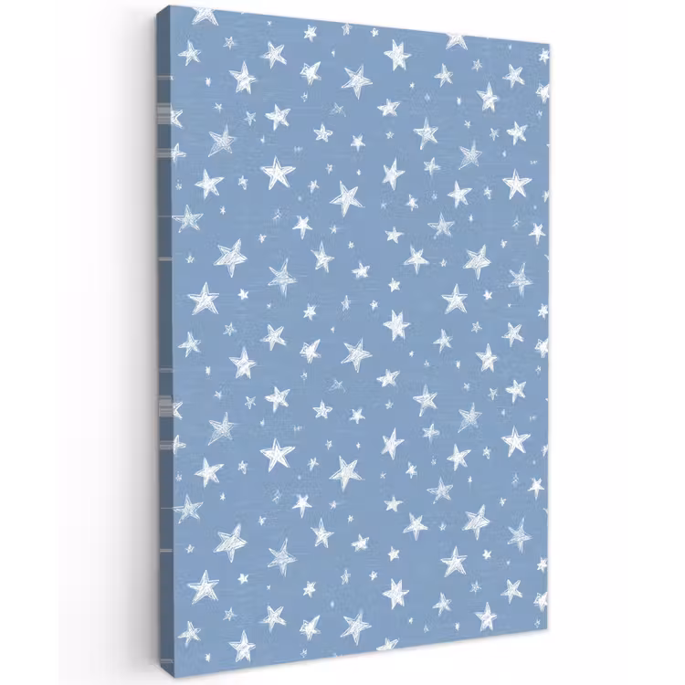 Sterretjes - Patroon - Blauw Tuinposter op houten frame 2 cm dik klein 841 -3d