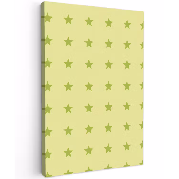 Sterren - Patroon - Groen Tuinposter op houten frame 2 cm dik klein 841 -3d