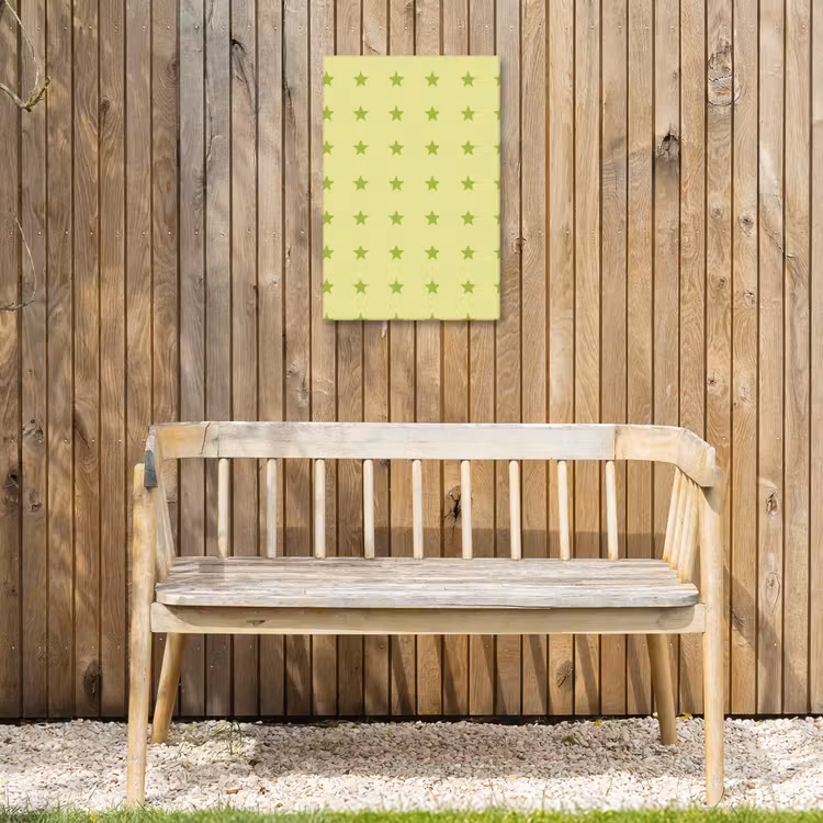 Sterren - Patroon - Groen Tuinposter op houten frame 2 cm dik klein 841 -sfeer4